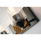 Lucas & McKearn Arcadia 2-Light Matte Black & Antique Gold Wall Light With Seeded Clear Glass Cylinder Shade