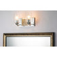 Lucas & McKearn Arcadia 2-Light Polished Chrome & Antique Silver Wall Light With Seeded Clear Glass Cylinder Shade