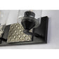 Lucas & McKearn Arcadia 3-Light Matte Black & Antique Silver Wall Light With Seeded Clear Glass Cylinder Shade