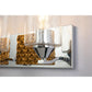 Lucas & McKearn Arcadia 3-Light Polished Chrome & Antique Gold Wall Light With Seeded Clear Glass Cylinder Shade