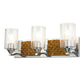 Lucas & McKearn Arcadia 3-Light Polished Chrome & Antique Gold Wall Light With Seeded Clear Glass Cylinder Shade