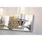 Lucas & McKearn Arcadia 3-Light Polished Chrome & Antique Silver Wall Light With Seeded Clear Glass Cylinder Shade