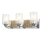 Lucas & McKearn Arcadia 3-Light Polished Chrome & Antique Silver Wall Light With Seeded Clear Glass Cylinder Shade