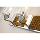Lucas & McKearn Arcadia 4-Light Polished Chrome & Antique Gold Wall Light With Seeded Clear Glass Cylinder Shade