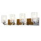 Lucas & McKearn Arcadia 4-Light Polished Chrome & Antique Gold Wall Light With Seeded Clear Glass Cylinder Shade