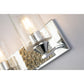 Lucas & McKearn Arcadia 4-Light Polished Chrome & Antique Silver Wall Light With Seeded Clear Glass Cylinder Shade