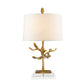 Lucas & McKearn Audubon Park 28" Gold Buffet Table Lamp With Cream Fabric Drum Shade and Gold Metal Tree On Crystal Base