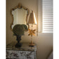 Lucas & McKearn Azalea 34" Gold Buffet Table Lamp With Cone-Shaped Shade and Gold Leaf Accents