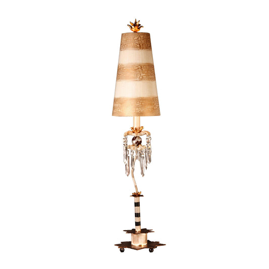 Lucas & McKearn Birdland 45" Cream Buffet Table Lamp With Cone-Shape Shade and Crystal Accents