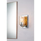 Lucas & McKearn Bocage 1-Light Polished Chrome & Antique Gold Wall Light With Seeded Clear Glass Cylinder Shade