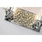 Lucas & McKearn Bocage 2-Light Polished Chrome & Antique Silver Wall Light With Seeded Clear Glass Cylinder Shade