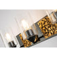 Lucas & McKearn Bocage 3-Light Matte Black & Antique Gold Wall Light With Seeded Clear Glass Cylinder Shade