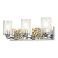 Lucas & McKearn Bocage 3-Light Polished Chrome & Antique Silver Wall Light With Seeded Clear Glass Cylinder Shade