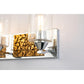 Lucas & McKearn Bocage 4-Light Polished Chrome & Antique Gold Wall Light With Seeded Clear Glass Cylinder Shade