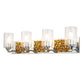 Lucas & McKearn Bocage 4-Light Polished Chrome & Antique Gold Wall Light With Seeded Clear Glass Cylinder Shade
