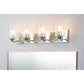 Lucas & McKearn Bocage 4-Light Polished Chrome & Antique Silver Wall Light With Seeded Clear Glass Cylinder Shade