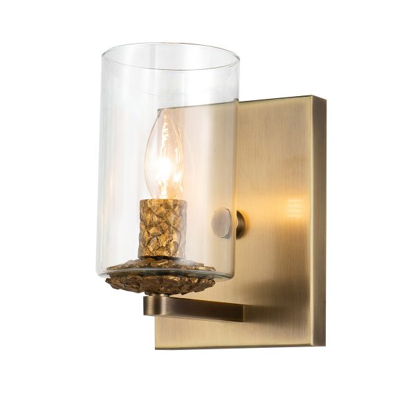 Lucas & McKearn Bolivar 1-Light Antique Brass Candle Style Wall Light