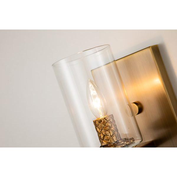 Lucas & McKearn Bolivar 1-Light Antique Brass Candle Style Wall Light
