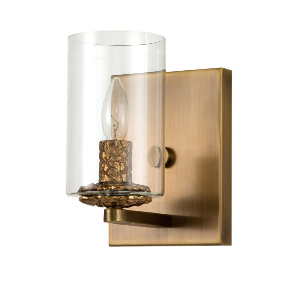 Lucas & McKearn Bolivar 1-Light Antique Brass Candle Style Wall Light