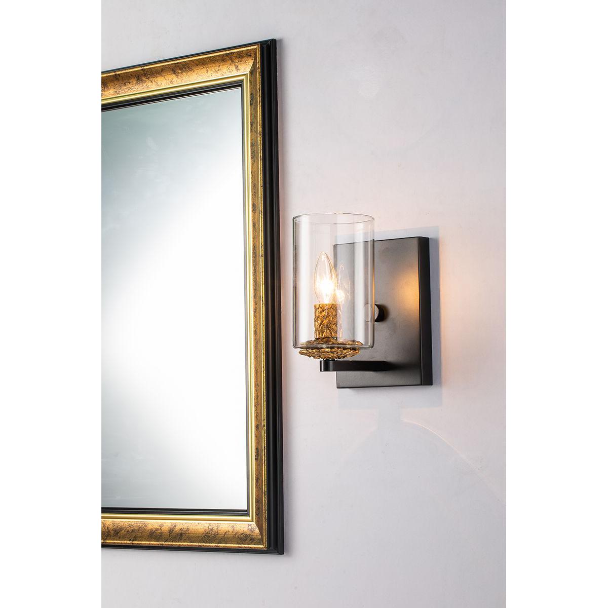 Lucas & McKearn Bolivar 1-Light Matte Black Candle Style Wall Light
