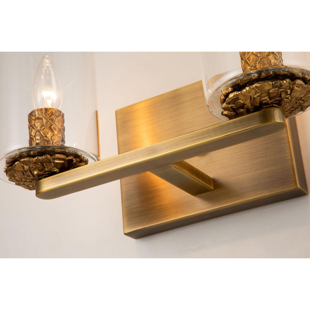 Lucas & McKearn Bolivar 2-Light Antique Brass Candle Style Wall Light