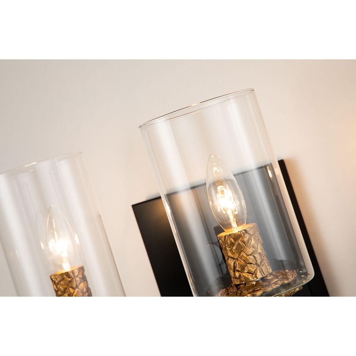 Lucas & McKearn Bolivar 2-Light Matte Black Candle Style Wall Light