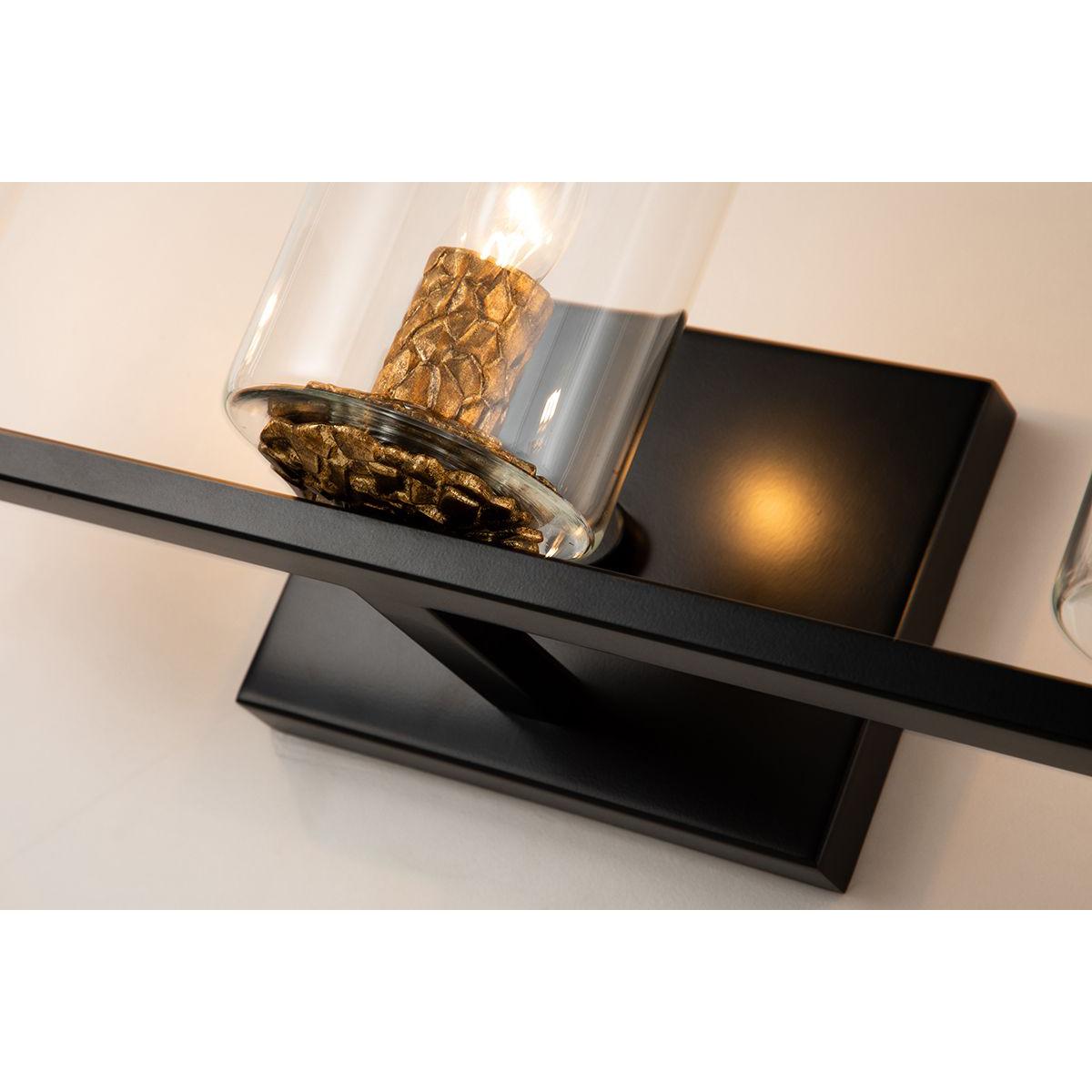 Lucas & McKearn Bolivar 3-Light Matte Black Candle Style Wall Light