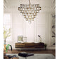 Lucas & McKearn Bouquet 8-Light Aged Brass Chandelier With Etched Glass Ball Shade