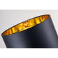 Lucas & McKearn Camilia 30" Matte Black Table Lamp With Drum-Shaped Shade and Gold Accents