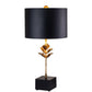 Lucas & McKearn Camilia 30" Matte Black Table Lamp With Drum-Shaped Shade and Gold Accents