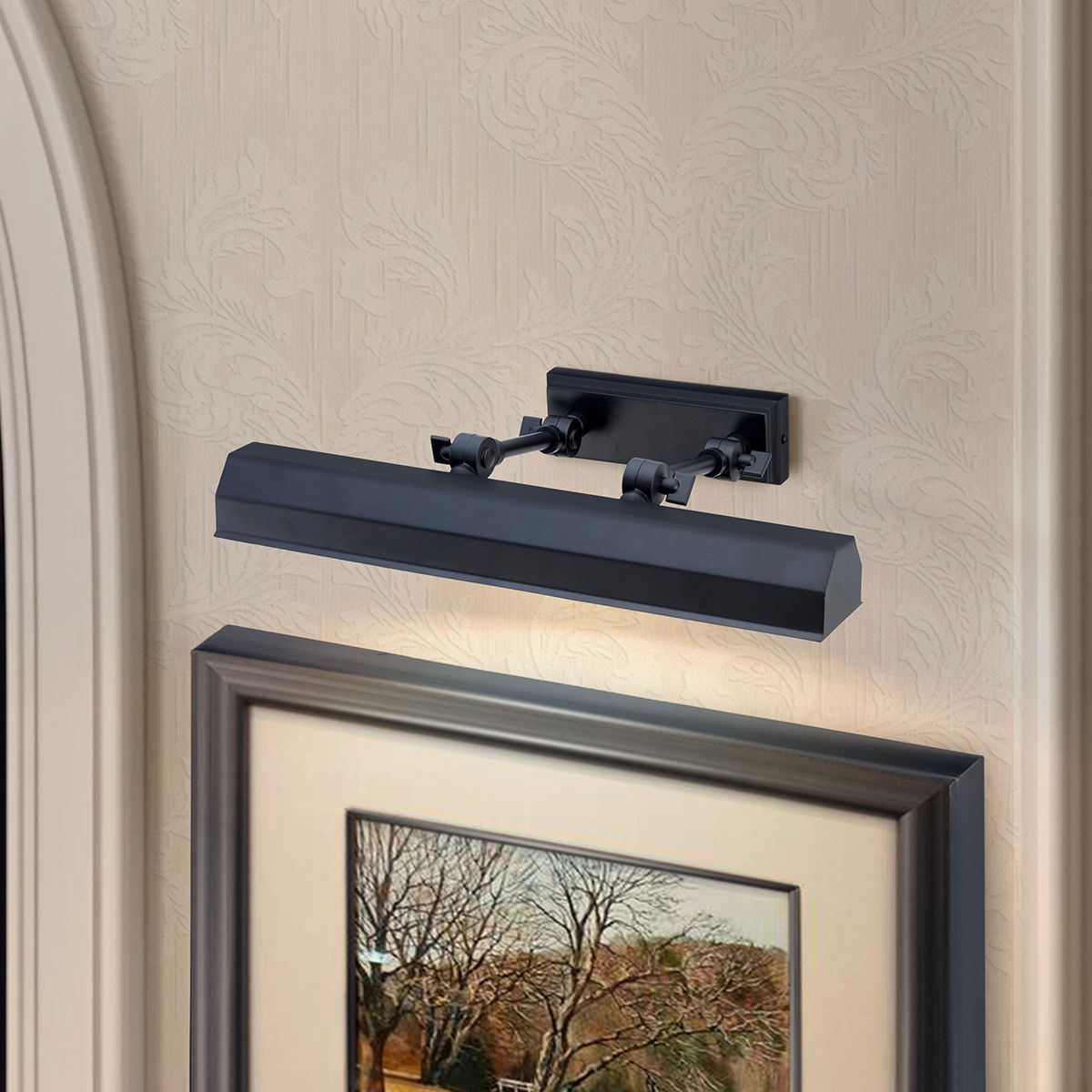 Lucas & McKearn Chawton 16" Matte Black 2-Light Metal Picture Light