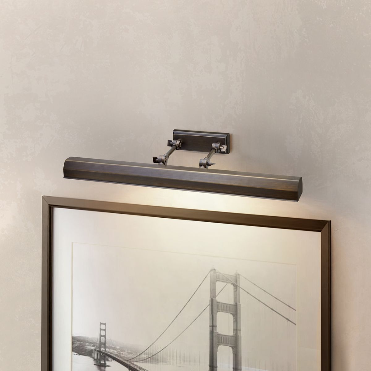 Lucas & McKearn Chawton 26" Dark Bronze 4-Light Metal Picture Light