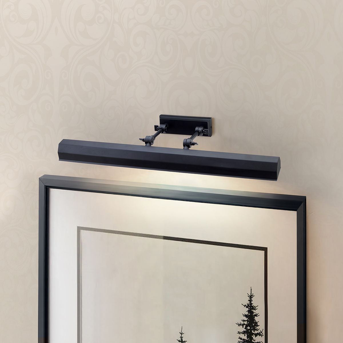 Lucas & McKearn Chawton 26" Matte Black 4-Light Metal Picture Light