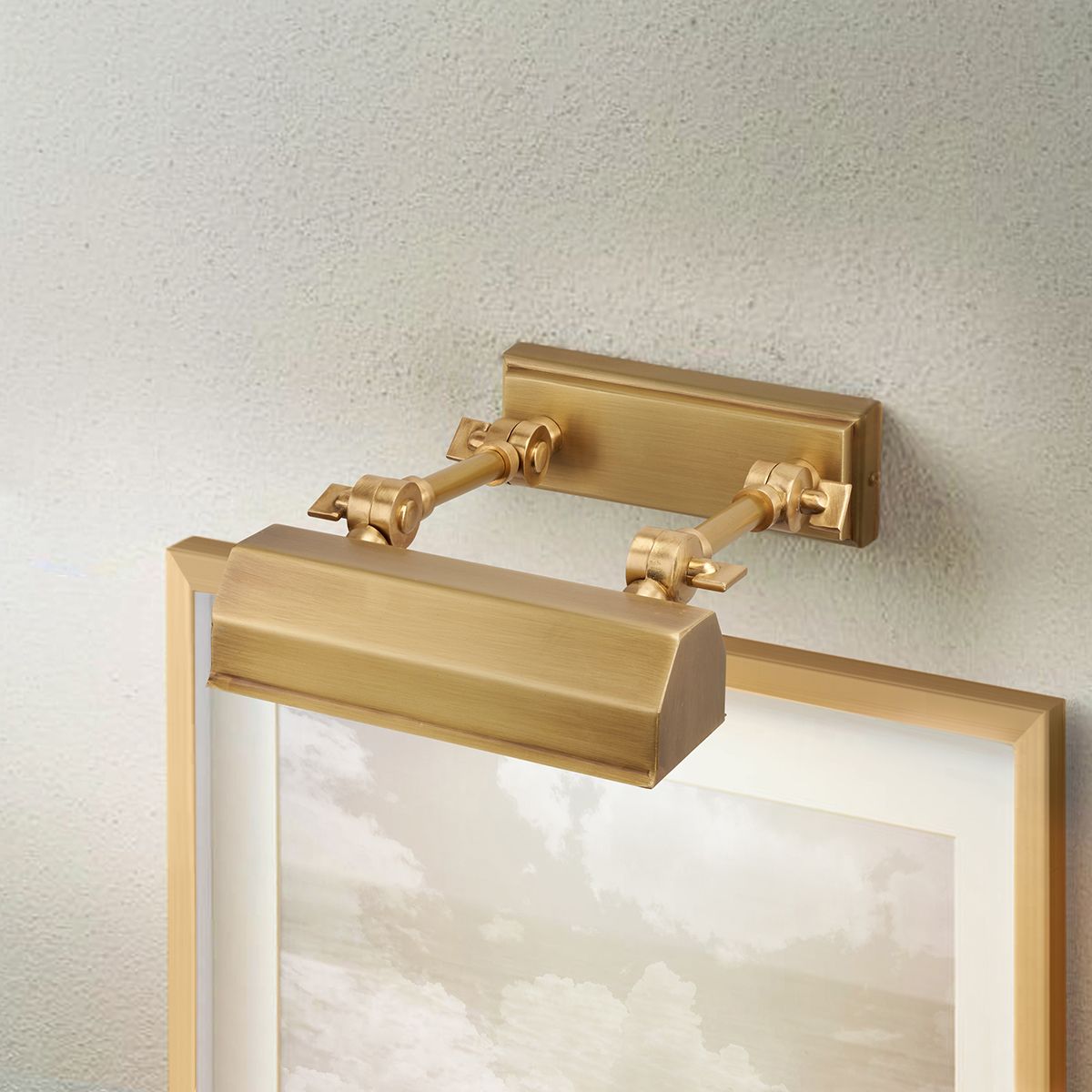 Lucas & McKearn Chawton 7" Aged Brass 1-Light Metal Picture Light