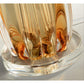 Lucas & McKearn Cognac 25" Clear Glass Amber Accent Table Lamp With White Drum-Shaped Shade and Crystal Round Base