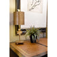 Lucas & McKearn Cross 23" Gold Accent Table Lamp With Drum-Shaped Shade and Gold Accents