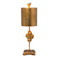 Lucas & McKearn Cross 23" Gold Accent Table Lamp With Drum-Shaped Shade and Gold Accents