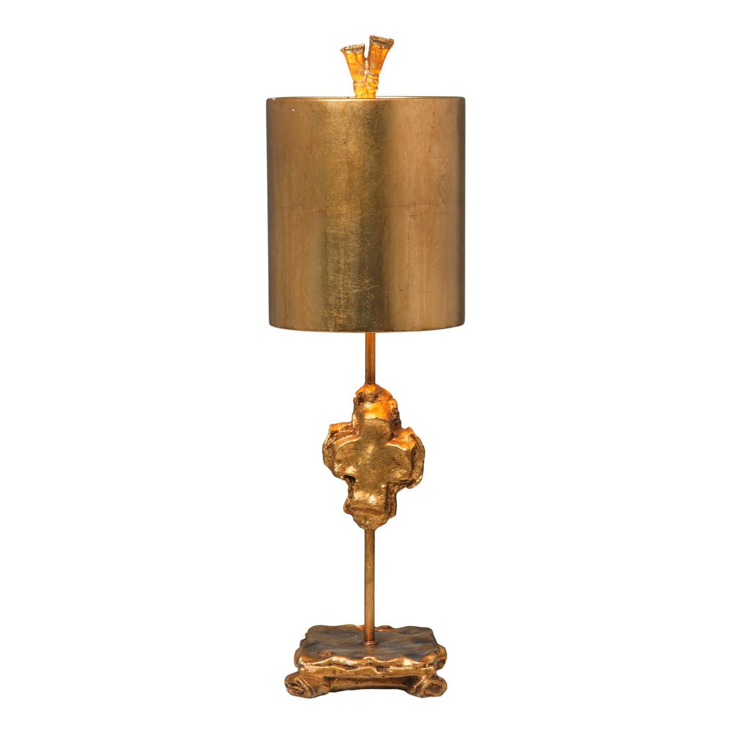 Lucas & McKearn Cross 23" Gold Accent Table Lamp With Drum-Shaped Shade and Gold Accents