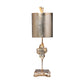 Lucas & McKearn Cross 23" Silver Accent Table Lamp With Drum-Shaped Shade and Silver Accents