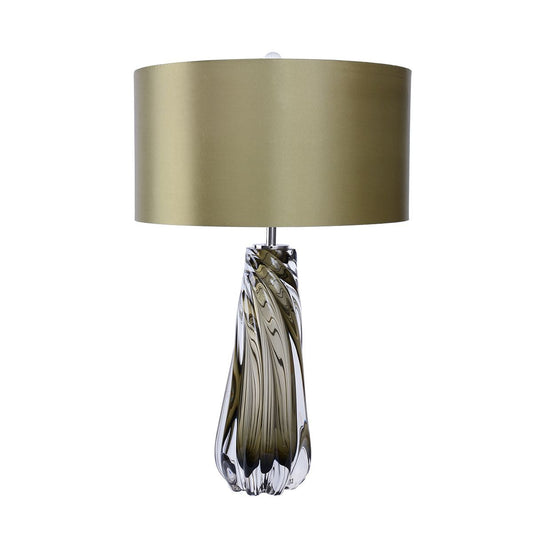 Lucas & McKearn Dalrymple 27" Smokey Olive Green Table Lamp With Clear Twisted Glass and French Wire