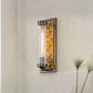 Lucas & McKearn Elysian 1-Light Dark Bronze and Gold Leaf Wall Sconce With Clear Glass Candle Cover