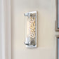Lucas & McKearn Elysian 1-Light Polished Chrome and Silver Leaf Wall Sconce With Clear Glass Candle Cover