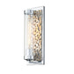 Lucas & McKearn Elysian 1-Light Polished Chrome and Silver Leaf Wall Sconce With Clear Glass Candle Cover