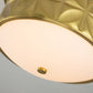 Lucas & McKearn Epsilon 18" Round Aged Brass Flush Mount Lighting With Creamy White Glass Shade