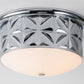 Lucas & McKearn Epsilon 18" Round Polished Chrome Flush Mount Lighting With Creamy White Glass Shade