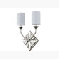 Lucas & McKearn Epsilon 2-Light Polished Chrome Wall Sconce With White Fabric Shades
