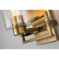Lucas & McKearn Estes 1-Light Antique Brass Wall Light With Cylinder Shape Clear Glass Shade
