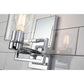 Lucas & McKearn Estes 1-Light Polished Chrome Wall Light With Cylinder Shape Clear Glass Shade