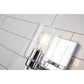 Lucas & McKearn Estes 1-Light Polished Chrome Wall Light With Cylinder Shape Clear Glass Shade