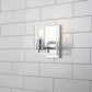 Lucas & McKearn Estes 1-Light Polished Chrome Wall Light With Cylinder Shape Clear Glass Shade